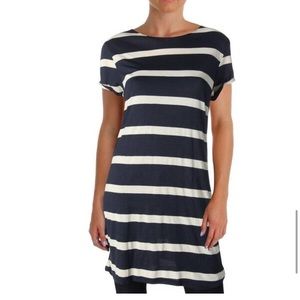billabong t-shirt dress cut out back blue stripe